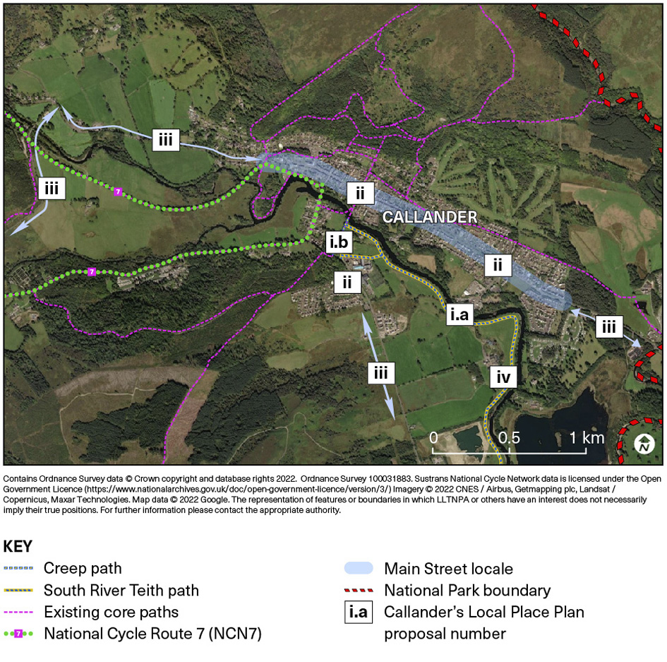 Locations of the improvements suggested by Callander's community that are described in this section.