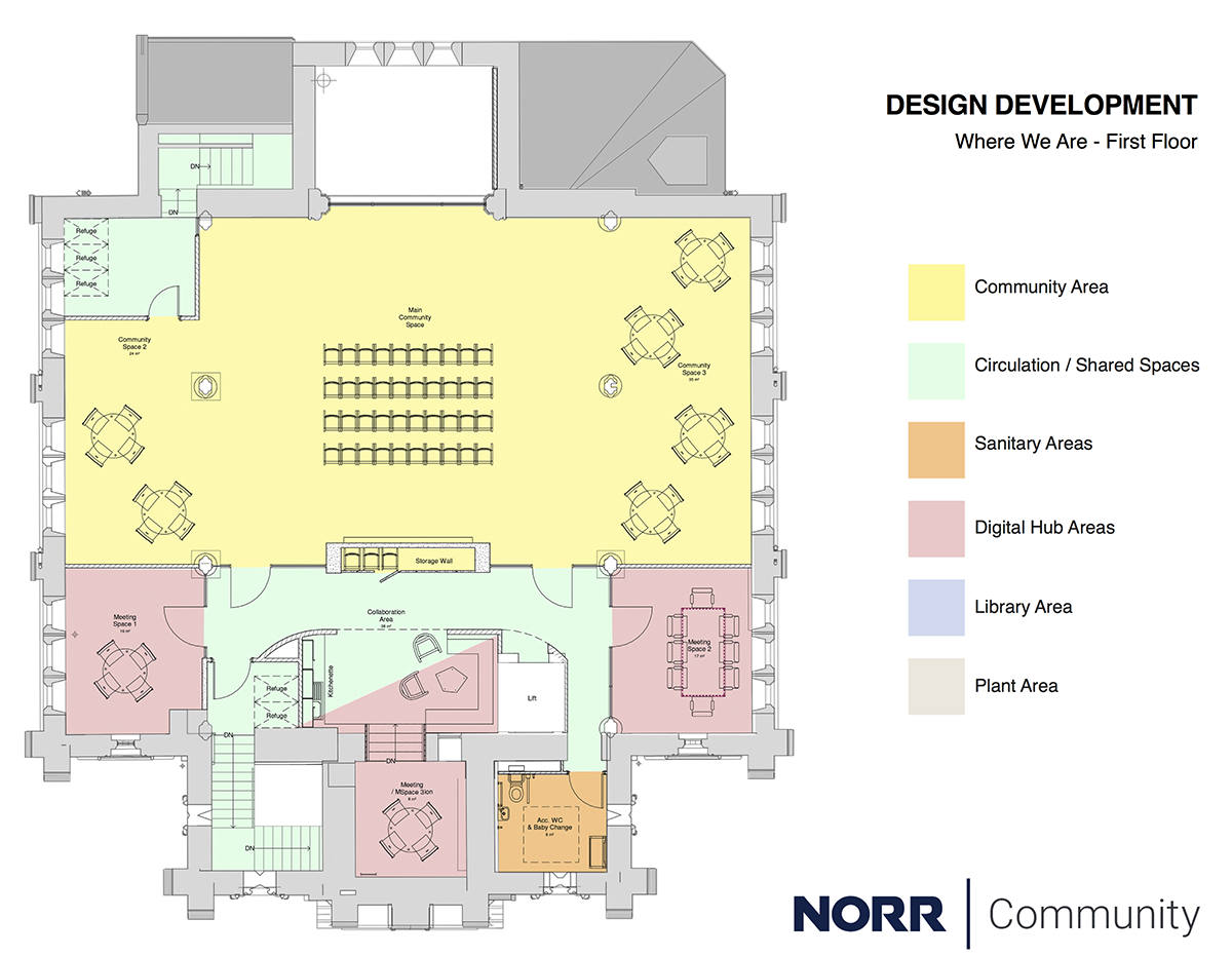 Proposed floor plan for the first floor of St Kessogs